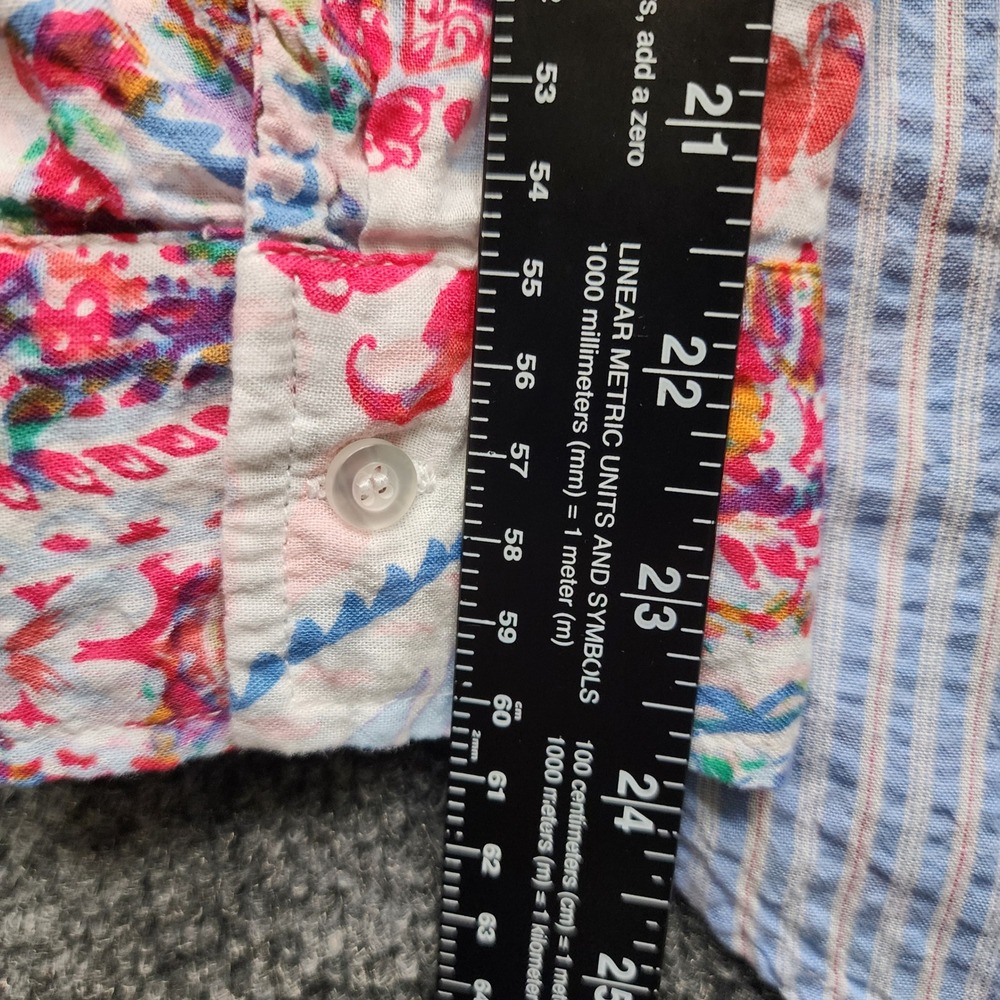 Westbound Women's Patchwork Stripe Paisley Cotton Rayon Button Up Shirt XL - Picture 4 of 8